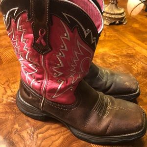 Durango Pink Ribbon Rebel Cowgirl Boots Square Toe